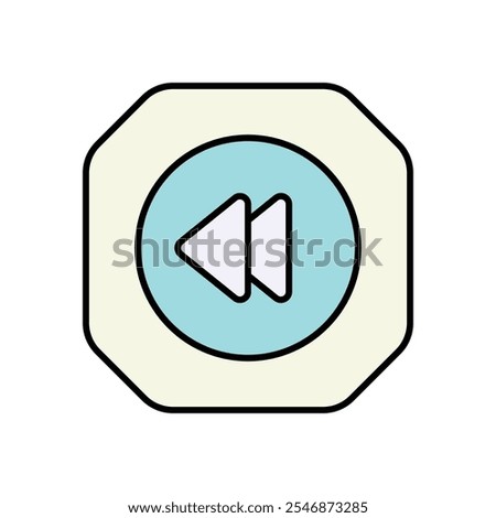 Rewind icon isolated on a white background. Vector illustration.