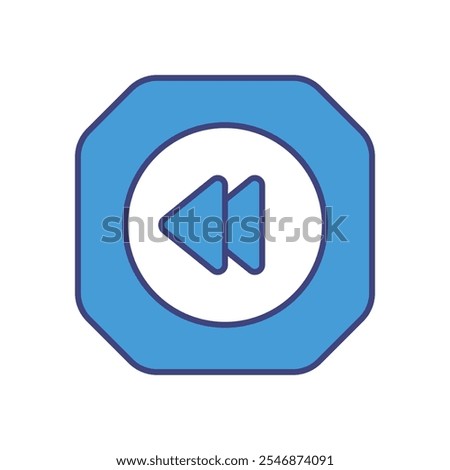 Rewind icon isolated on a white background. Vector illustration.