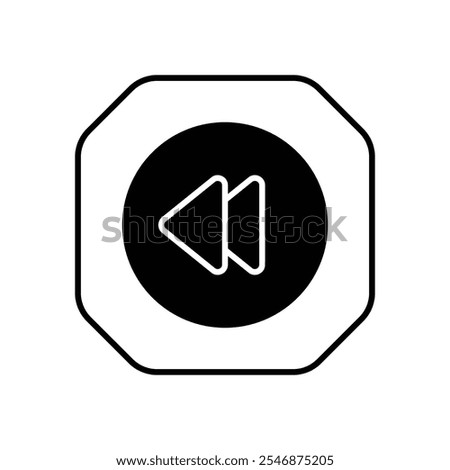 Rewind icon isolated on a white background. Vector illustration.