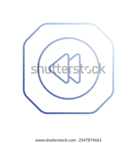 Rewind icon isolated on a white background. Vector illustration.