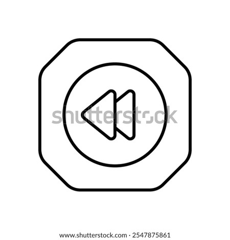 Rewind icon isolated on a white background. Vector illustration.