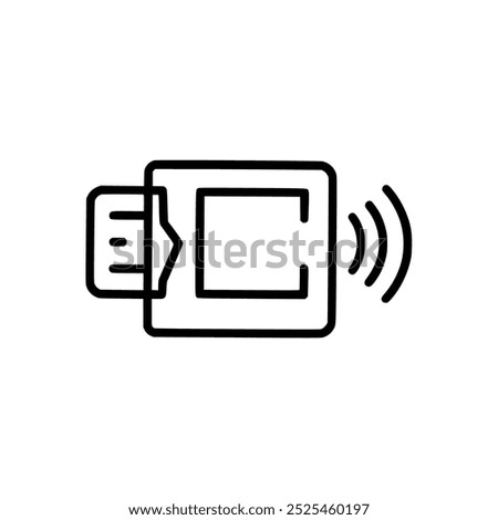 Contactless payment business icon line vector on white background 