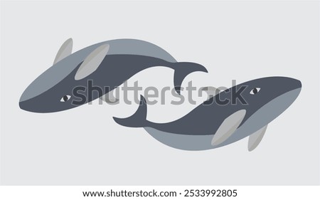 blue whale cartoon image. blue whale icon