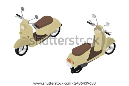 Isometric illustration: a motor scooter