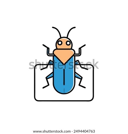 Click beetle bug play icon vector