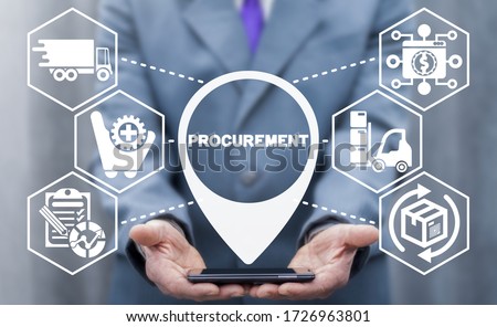 Procurement Management Business Concept. Modern Supply Chain Logistics Delivery Technology. Stockfoto © 