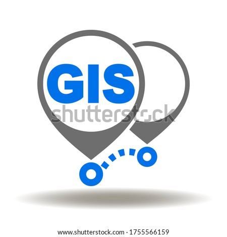 GIS Geographic Information Systems GPS Navigation App Logo. Map road location place marker gps tracking icon vector.