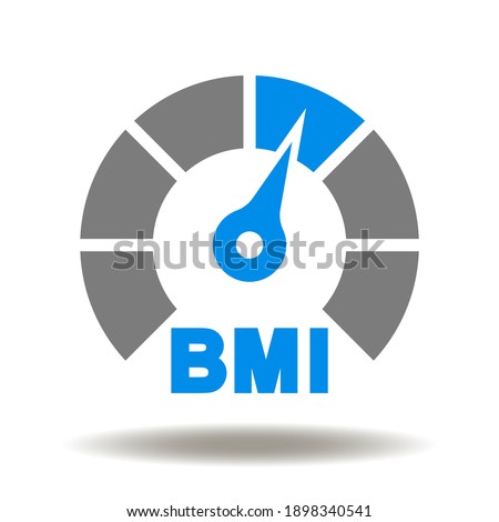 Indicator measuring body mass index vector icon. BMI symbol.