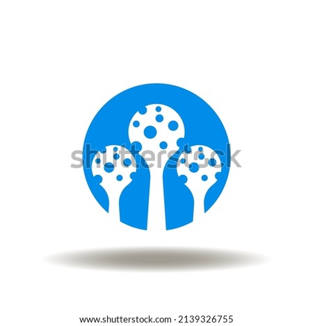 Vector illustration of mold. Icon of fungus. Symbol of mucor mucormycosis. Sign of mildew.