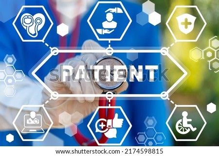 Concept of patient care, safe, experience and satisfaction. Medical client centred. Medicine customer focus. Healthcare service client-oriented. Foto d'archivio © 