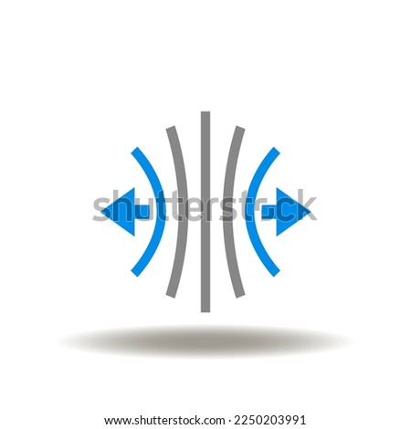 Vector illustration of flexible lines with arrows inside. Icon of resilience. Symbol of business of elastic, steadiness, strength, flexibility.