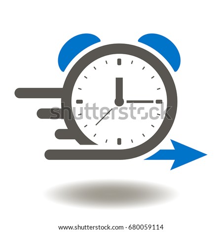 Alarm clock fast speed quick time vector icon. Agile Development Illustration.