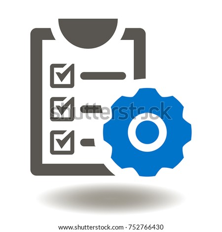Compliance Icon Vector. Check List Check Mark Gear Illustration. Compliant Logo. Clipboard Cogwheel Sign.