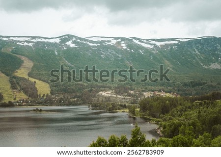 Similar – Image, Stock Photo Small village located in mountainous terrain
