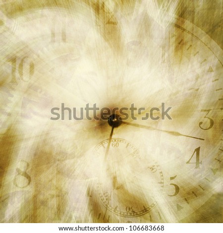 abstract time texture; grungy clock wallpaper or background