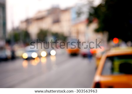 Blurred city and cars urban abstract background
