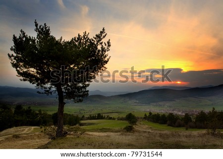 hdr landscape over the bulgarian village