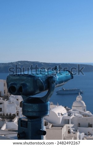 Similar – Image, Stock Photo Binoculars on Santorini with view of cruise ships