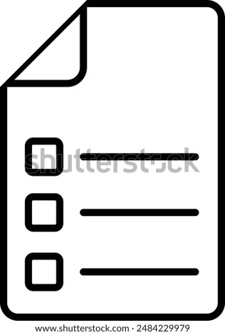 Document vector icon, Text page , Paper sign, Note page of book