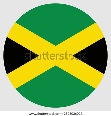 Colored Jamaica flag. Vector illustration of circle Jamaica flag