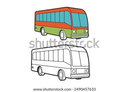 Bus vector illustration art design. Bus icon, Bus side icon vector. black and colorfully bus  