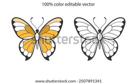 Butterfly silhouette vector illustration art design. Silhouette Butterflies Isolated. insects butterfly outline, tattoo, coloring, vector logo icon set on a white background.
 