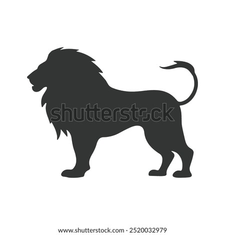 Lion silhouette vector art design mascot icon logo, Royal king lion crown logo vector. Premium luxury brand identity lion animal vector illustration cute cartoon lion isolated on white background.