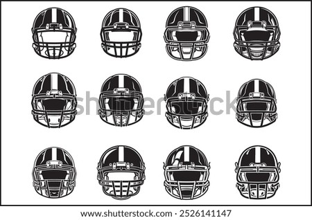 Simple Football Icon with Thick Outline: A minimalist football icon featuring a bold, thick outline, emphasizing the distinct stitching pattern. The football shape is easily recognizable, making 