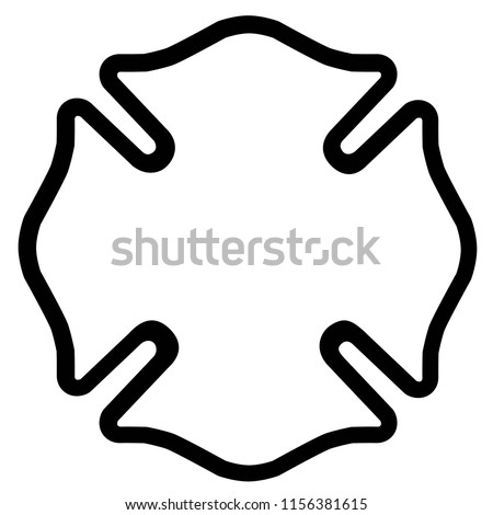 Firefighter Florian Maltese Cross Emblem Cross Shape Symbol Icon
