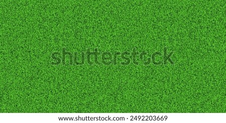 Green grass field background top view for soccer, golf, baseball, football. Realistic summer fresh lawn carpet. Green field wallpaper. Vector illustration.