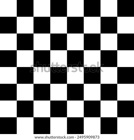 Black and white chess pattern. Checkerboard seamless vector illustration. Abstract checkered checkerboard for game. Grid geometric square shape. Race flag. Retro mosaic floor.