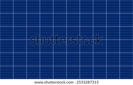 Blue solar panel texture vector illustration. Photovoltaic grid background. Abstract pattern from polycrystalline square cells, battery collector for alternative sun energy . Renewable resources.