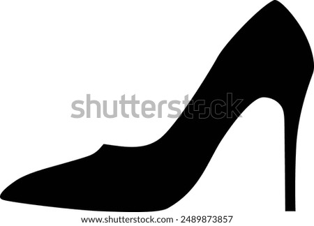 Black solid high heels icon