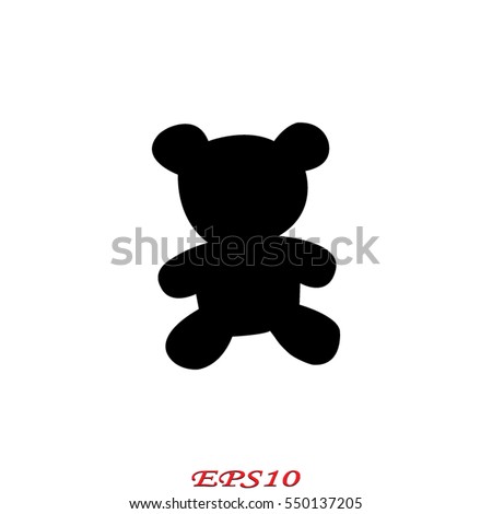 teddy bear, toy, icon, vector illustration eps10