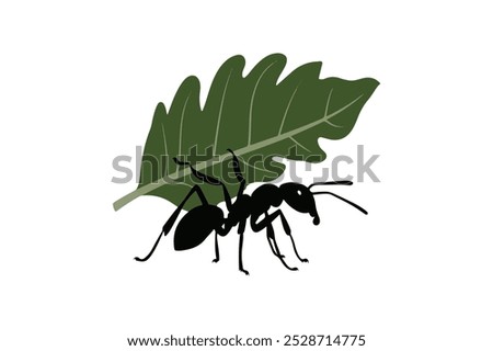 Ant silhouette vector illustration white background