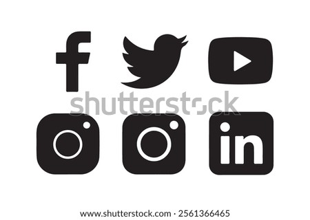 set of social media icons