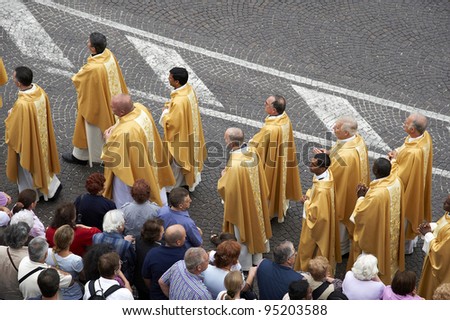PADUA,ITALY - JUN, 13:Feast of St.Anthony of Padua,the procession of religious in procession trough the streets of the city, June 13,2011 in Padua,Italy