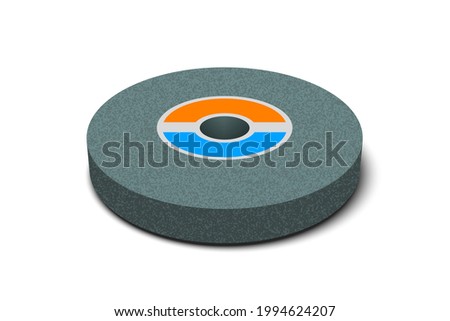 Abrasive wheel isolated on a white background. Grinding circle for grinding and polishing steel. Vector illustration.