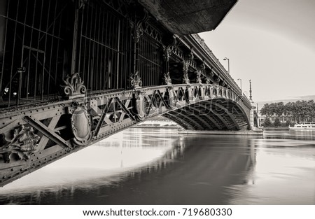 Pont de l'Universite across the Rhone River - Bridge of Lyon, France Imagine de stoc © 