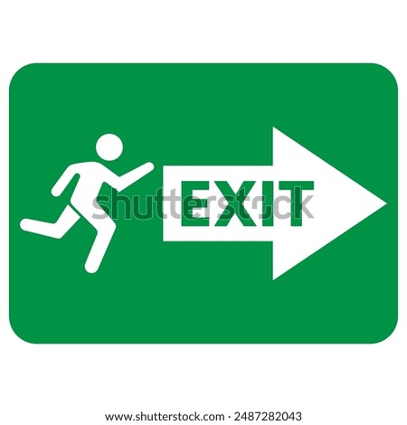 Emergency Exit Sign Set Icon Vector Illustration