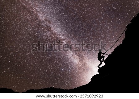 Similar – Image, Stock Photo Mountains landscape under milky way sky