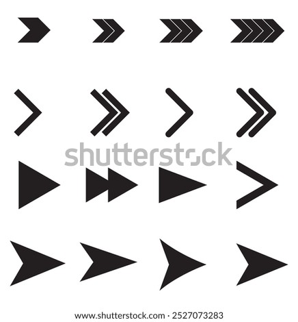 Left side slide arrow icon vector set.  Left side swipe arrow icon vector set . left arrow, arrow vector. 