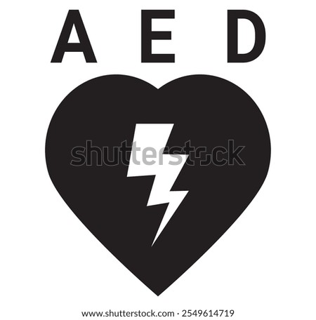 AED icon vector illustration. Automated external defibrillator icon isolated on white background.