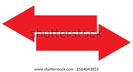 Red long arrow icon illustration. Transfer arrows outline icon. linear style sign for mobile concept and web design. Left right arrows simple line vector icon.