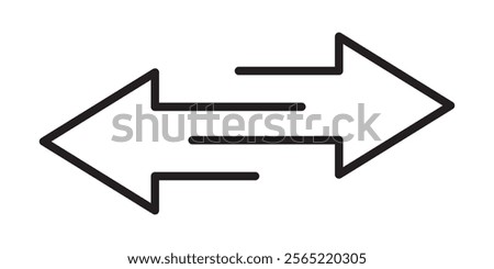 Transfer arrows outline icon. linear style sign for mobile concept and web design. Left right arrows simple line vector icon. Symbol, logo illustration.