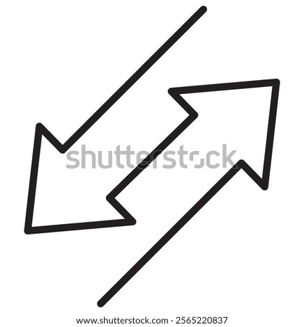 Transfer arrows icon. Exchange sign.  Finance transfer element. Linear design. 