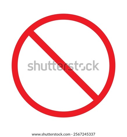 Ban Sign vector illustration, Prohibited circle sign, Ban icon isolated, Prohibition red icon,