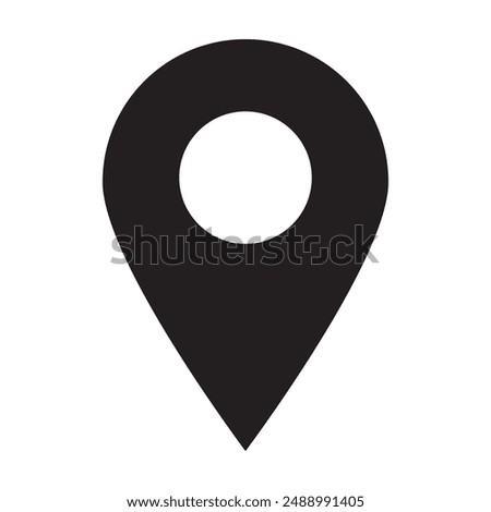 Vector icon of simple forms of point of location. Vector illustration.