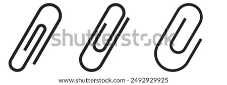 Attachment paper clip line icon.