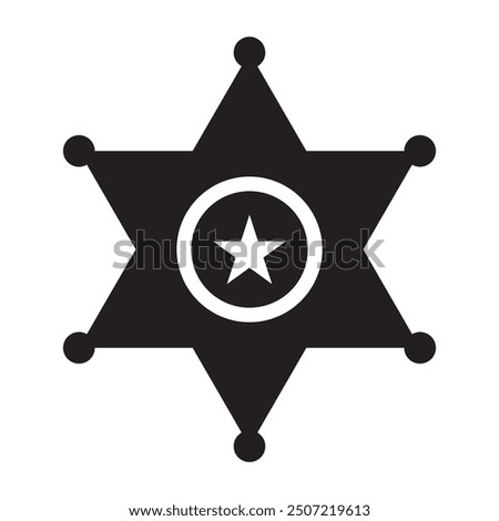 Sheriff star icon set basic simple design. Sheriff badge icon on white background.